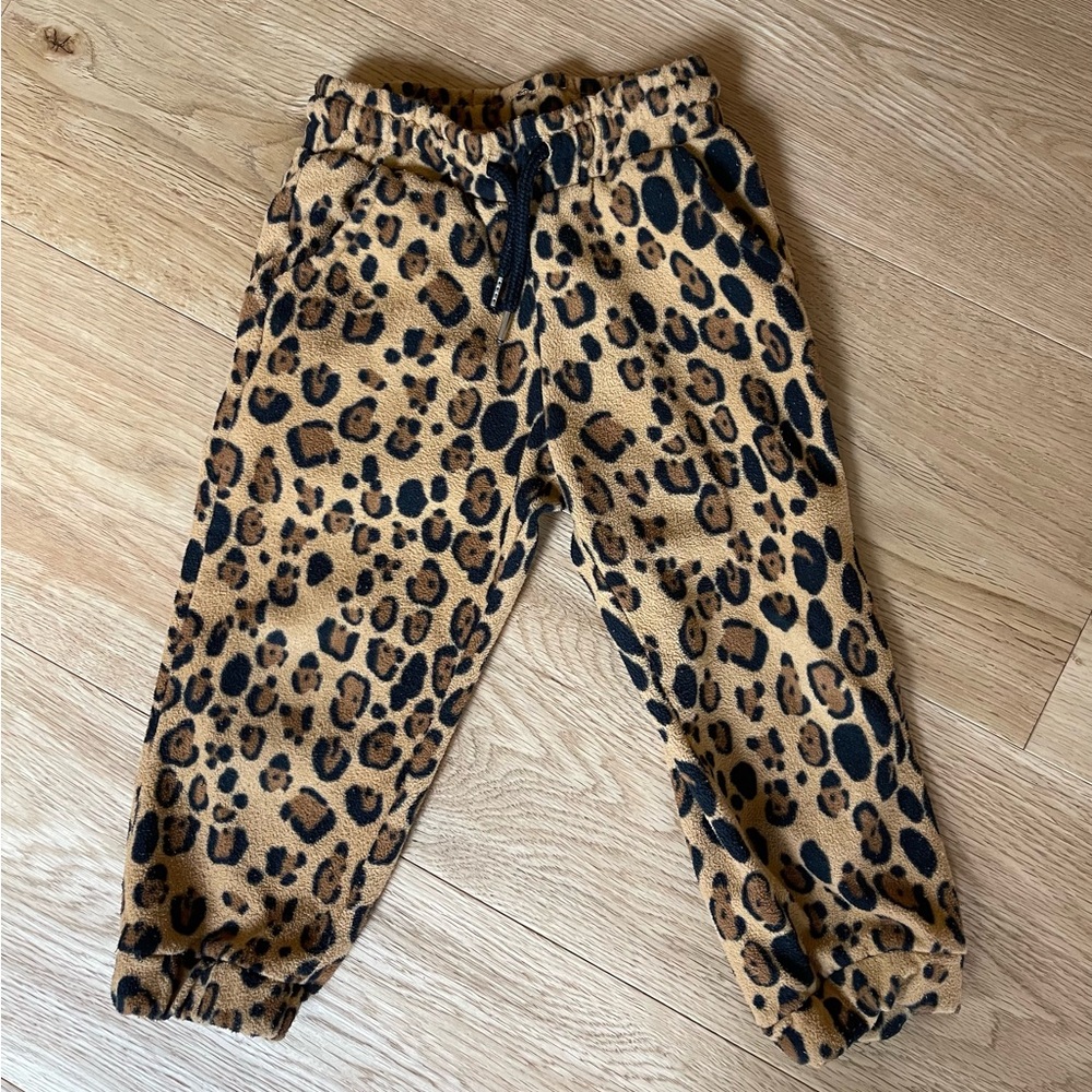 Mini Rodini Leopard Fleece Joggers 2T